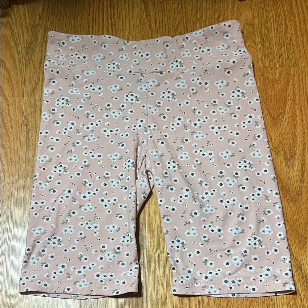 Forever 21 Pink Floral Bike Shorts